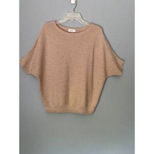 The Reset R Label Wool Short Sleeve Sweater Womens S/M  Beige Dolman Knit Top